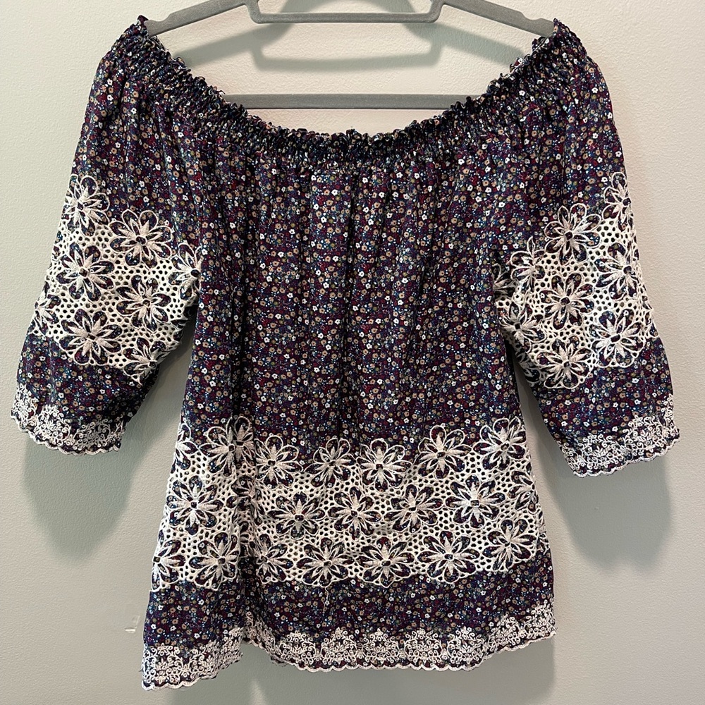 Kut from the Kloth Floral Top 3/4 Sleeves | Women’s Large